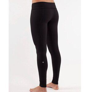 OLD TAG LULULEMON ATHLETICA Solid Black Wide Waistband Media Pocket Leggings 6